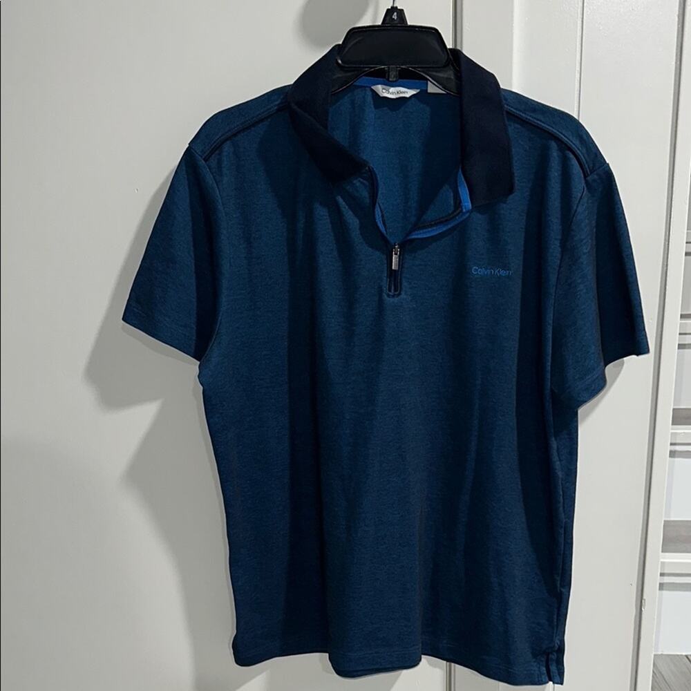 Calvin Klein Blue Polo Shirt Classic Style - size L